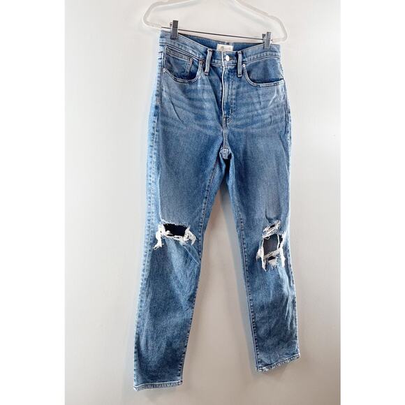 Madewell The Roadtripper High Rise Slim Boyjeans Ripped Edition Blue 26 - Picture 8 of 9